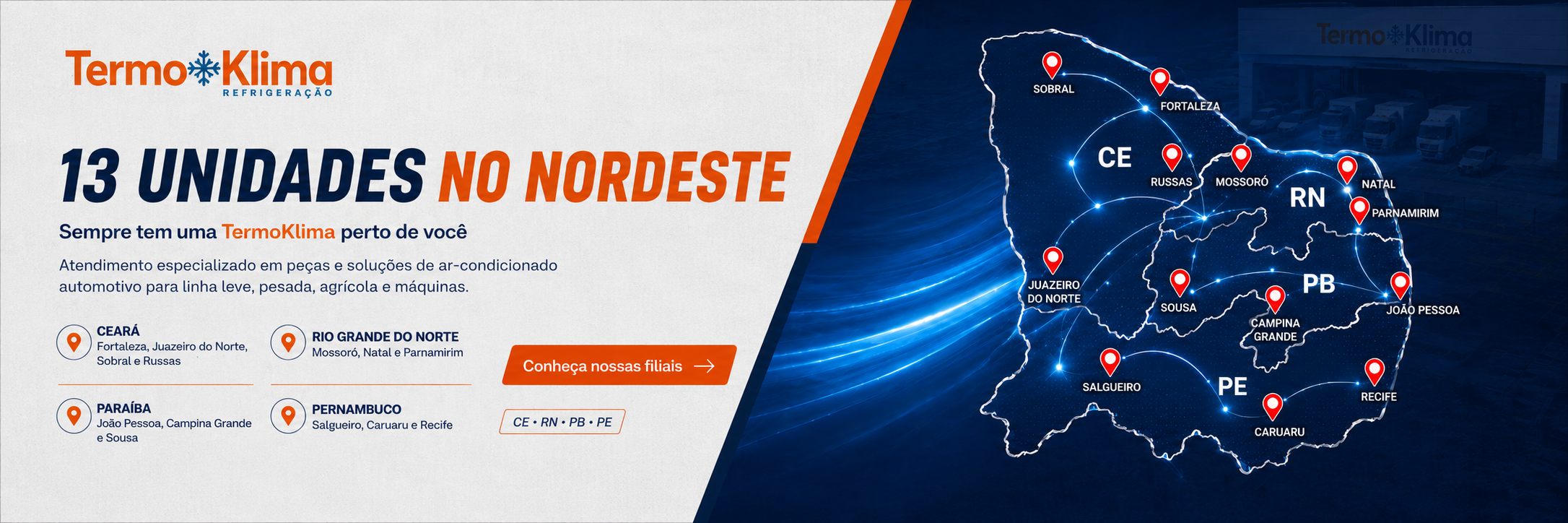 Rede Termoklima – 13 Unidades no Nordeste